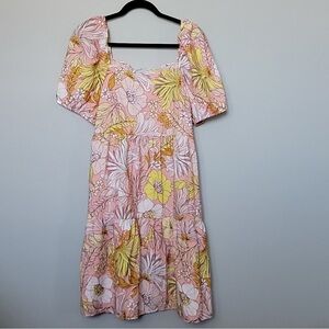 Loft Outlet floral puff sleeve dress size 16